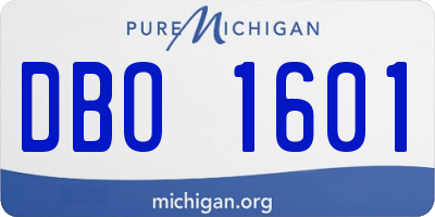 MI license plate DBO1601