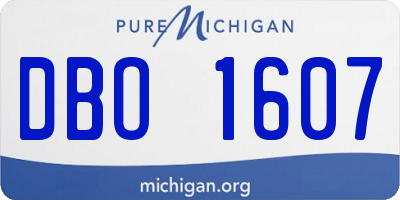 MI license plate DBO1607