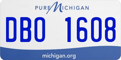 MI license plate DBO1608