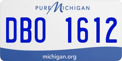 MI license plate DBO1612