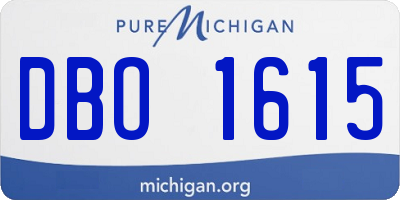 MI license plate DBO1615