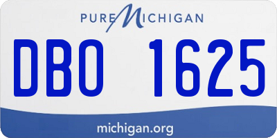 MI license plate DBO1625