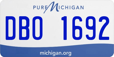 MI license plate DBO1692