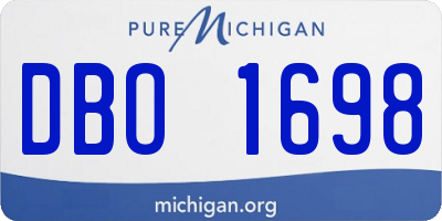 MI license plate DBO1698
