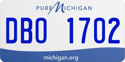 MI license plate DBO1702