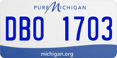 MI license plate DBO1703