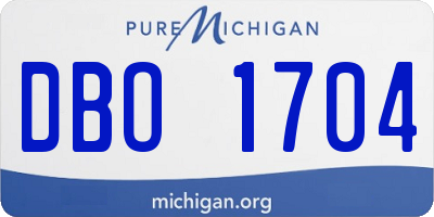 MI license plate DBO1704
