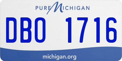 MI license plate DBO1716
