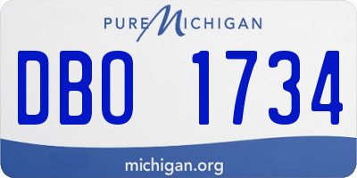 MI license plate DBO1734