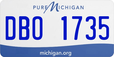 MI license plate DBO1735