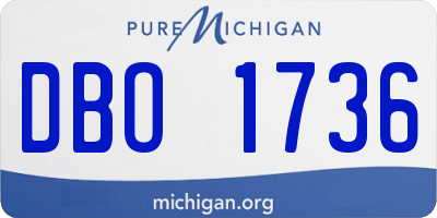 MI license plate DBO1736