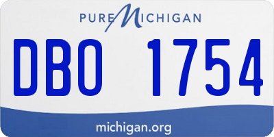 MI license plate DBO1754