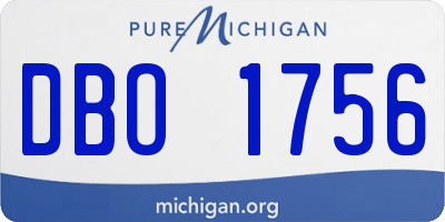 MI license plate DBO1756