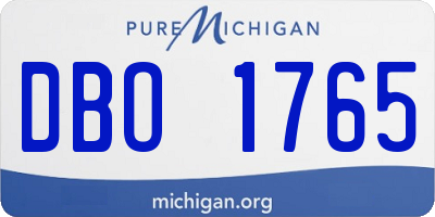 MI license plate DBO1765