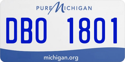 MI license plate DBO1801