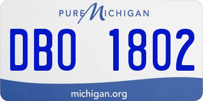 MI license plate DBO1802