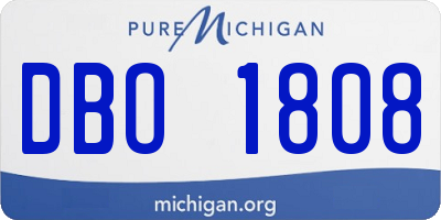 MI license plate DBO1808