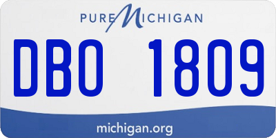 MI license plate DBO1809