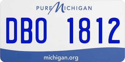 MI license plate DBO1812