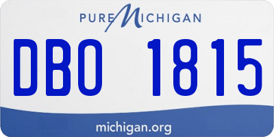 MI license plate DBO1815