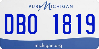 MI license plate DBO1819