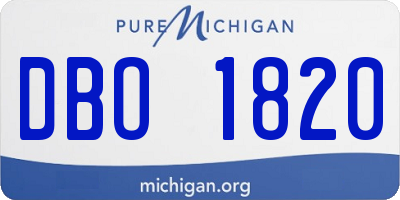 MI license plate DBO1820