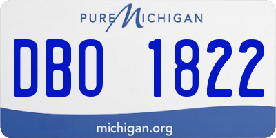 MI license plate DBO1822
