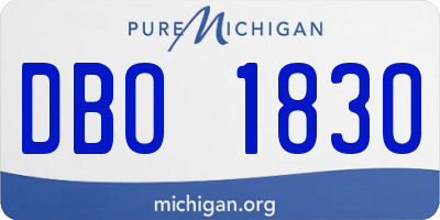 MI license plate DBO1830