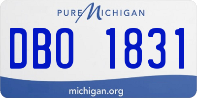 MI license plate DBO1831