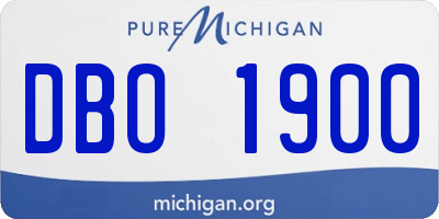 MI license plate DBO1900