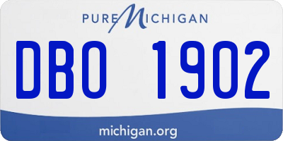 MI license plate DBO1902