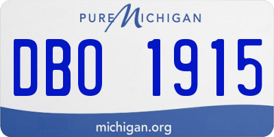 MI license plate DBO1915