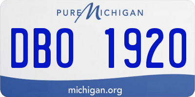 MI license plate DBO1920