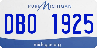 MI license plate DBO1925