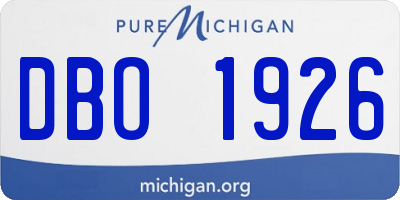 MI license plate DBO1926