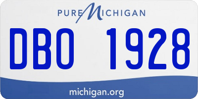 MI license plate DBO1928