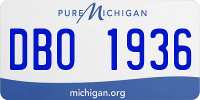MI license plate DBO1936