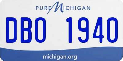 MI license plate DBO1940