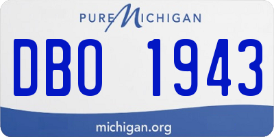 MI license plate DBO1943