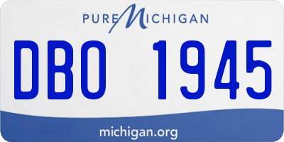 MI license plate DBO1945