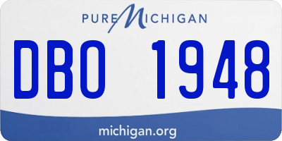MI license plate DBO1948
