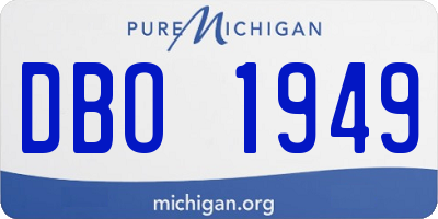 MI license plate DBO1949