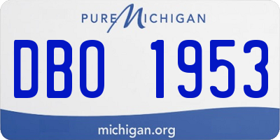 MI license plate DBO1953