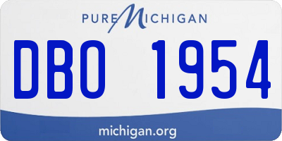 MI license plate DBO1954