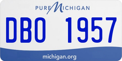 MI license plate DBO1957