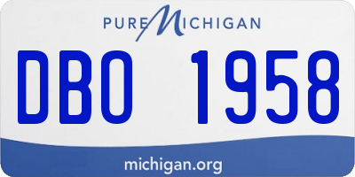 MI license plate DBO1958