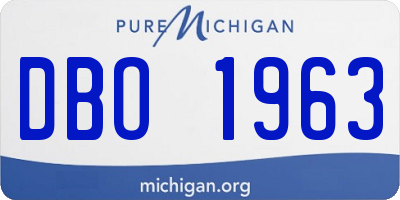 MI license plate DBO1963