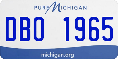 MI license plate DBO1965