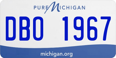 MI license plate DBO1967