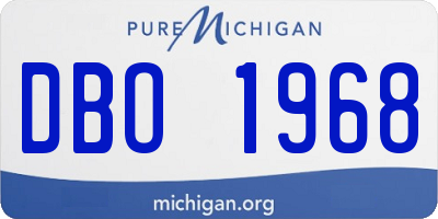 MI license plate DBO1968